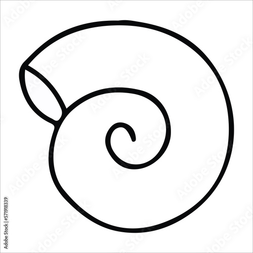Snail icon, snail logo, snail doodle illustration
