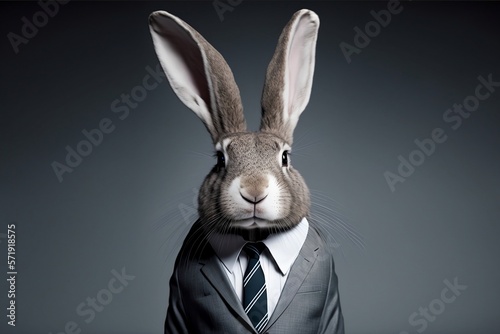 Rabbit dressed in a business suit