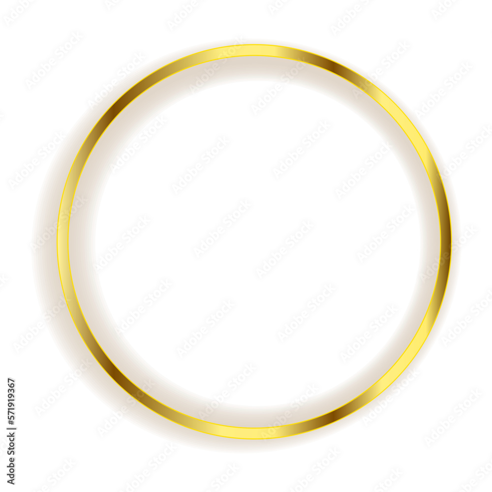 Golden circle frame isolated on a white background Golden circle frame isolated on a white background