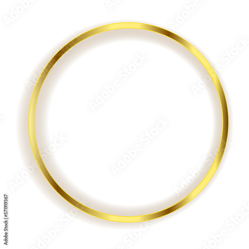 Golden circle frame isolated on a white background