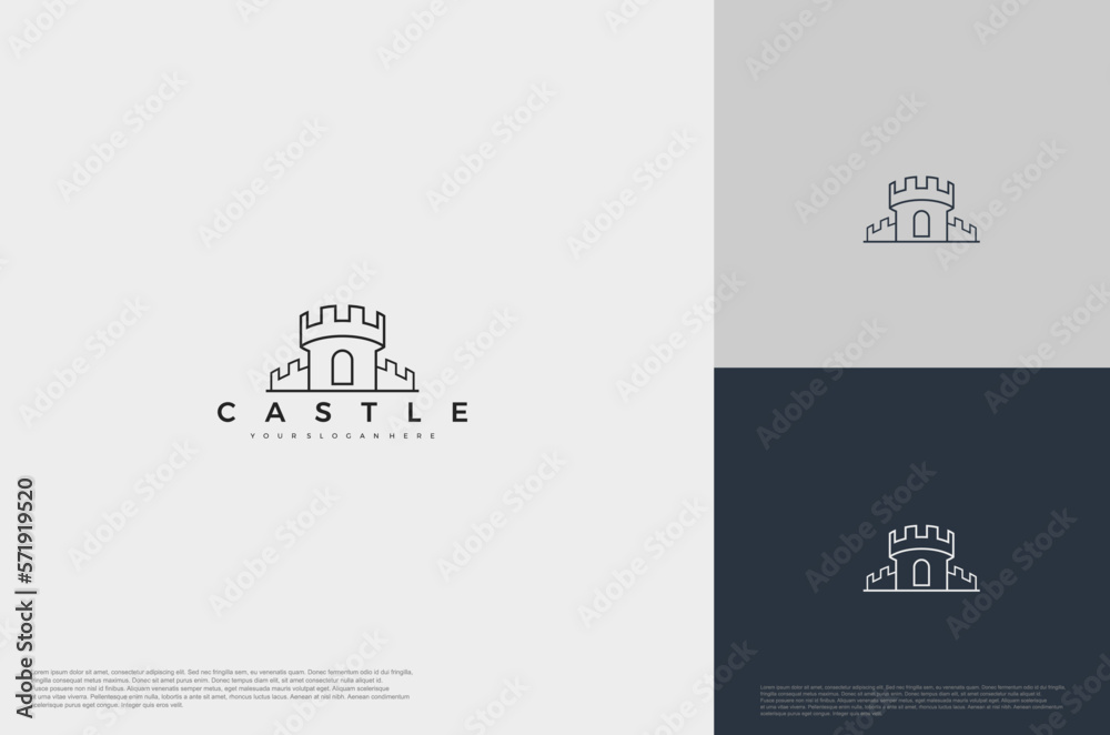 simple medieval castle Logo illustration vector design template simple medieval castle Logo illustration vector design template