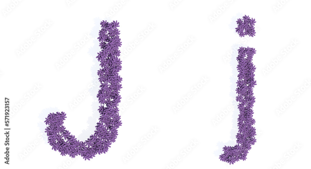 Concept or conceptual set of beautiful blooming lupine bouquets forming the font J. 3d illustration metaphor for education, design and decoration, romance and love, nature, spring or summer. Concept or conceptual set of beautiful blooming lupine bouquets forming the font J. 3d illustration metaphor for education, design and decoration, romance and love, nature, spring or summer.