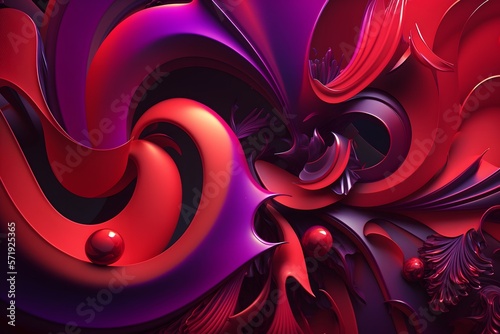 red and purple abstract created using AI Generative Technology