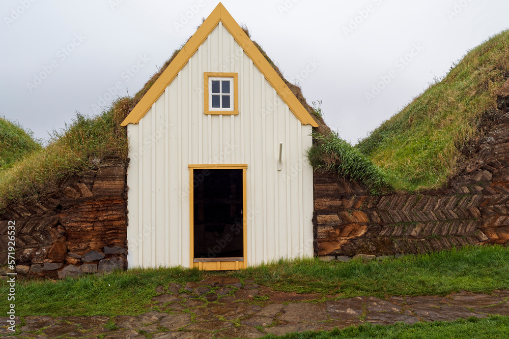 Traditional sod buildings, Iceland. Environmentally friendly with good climate control. Traditional sod buildings, Iceland. Environmentally friendly with good climate control.