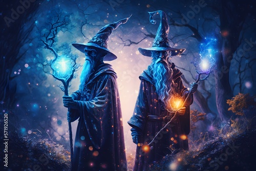 wizard in forest created using AI Generative Technology