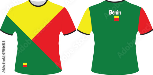 T Shirts Design with Benin Flag Vector