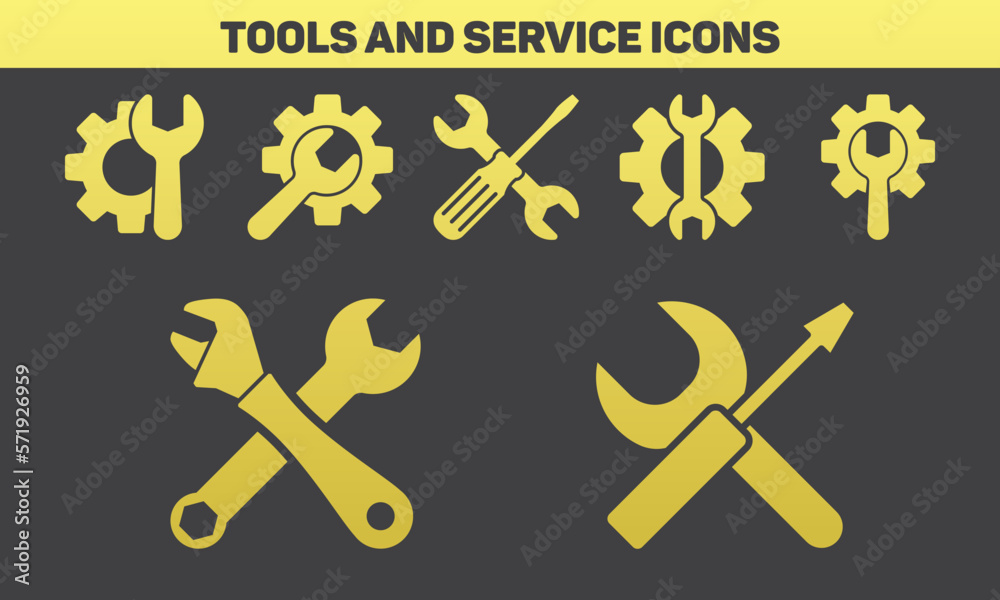 Tools and Service icons set. stock vector. Tools and Service icons set. stock vector.
