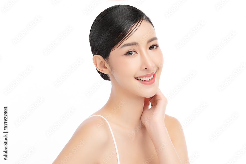 Beautiful young asian woman with clean fresh skin on white background, Face care, Facial treatment, Cosmetology, beauty and spa, Asian women portrait. Beautiful young asian woman with clean fresh skin on white background, Face care, Facial treatment, Cosmetology, beauty and spa, Asian women portrait.