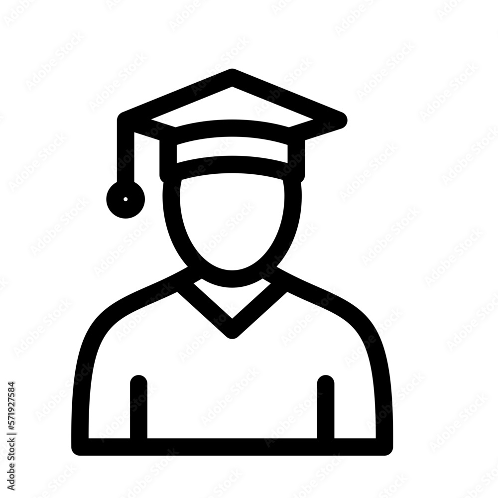 student with hat Vector Icon easily modified
