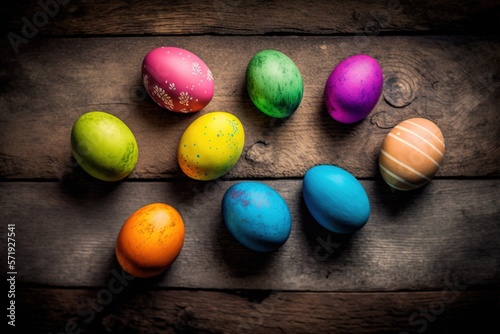 Joyful Easter Celebrations with Cute Rabbits and Colorful Eggs with AI Generative