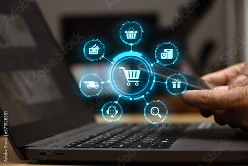 online shopping concept ecommerce market Social media trading