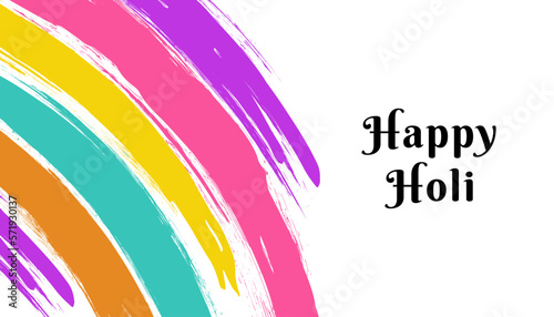 Happy Holi Background with colorful brush.