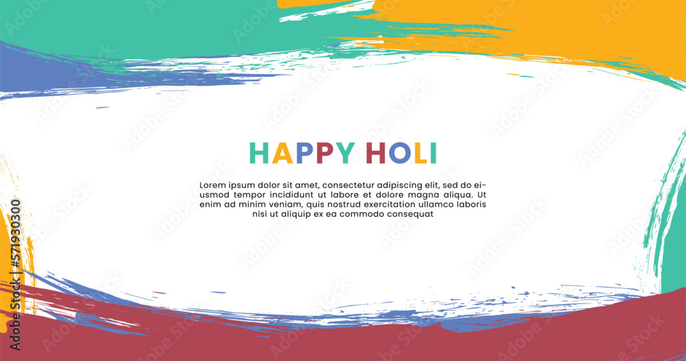 Happy Holi background with Abstract brush colorful. Happy Holi background with Abstract brush colorful.