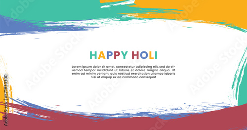 Happy Holi background with Abstract brush colorful.