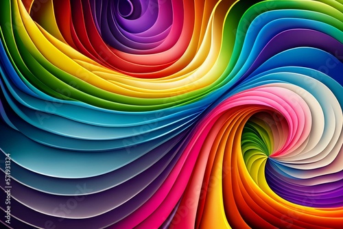 Abstract Rainbow Swirl Background     Generative AI