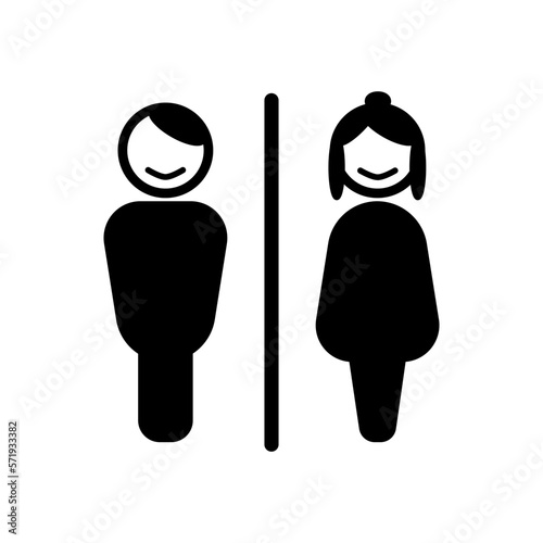 Couple vector icon. Male and Female icon. Toilet sign. Flat design.