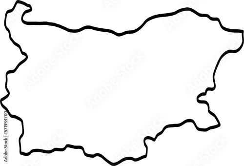 doodle freehand drawing of bulgaria map.