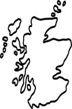 doodle freehand drawing of scothland map.