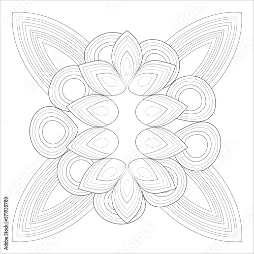 Delightful coloring page for mindful relaxation of the adult. Colouring page for therapy practice. Coloring sheet for fun project