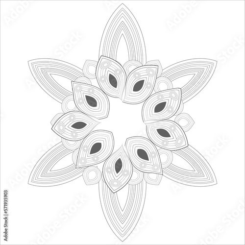 Delightful coloring page for mindful relaxation of the adult. Colouring page for therapy practice. Coloring sheet for fun project