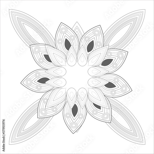 Delightful coloring page for mindful relaxation of the adult. Colouring page for therapy practice. Coloring sheet for fun project