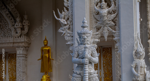 White temple in Chumphon province Thailand