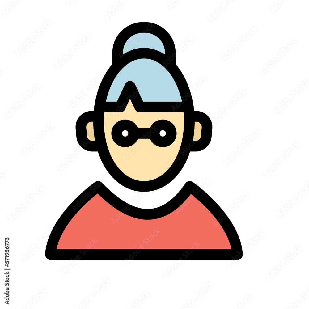 Naklejka premium Lady Vector Icon easily modified