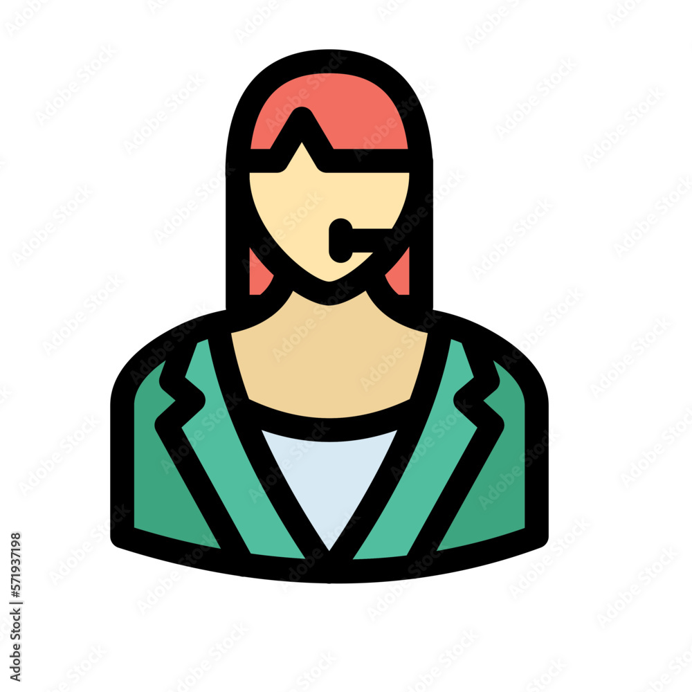 Female support agent Vector Icon easily modified

