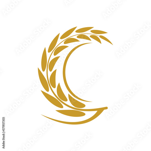 Wheat logo vector icon illustration