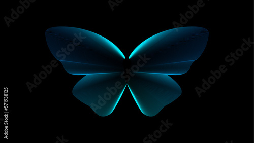 Concept of metaverse, virtual reality experience with abstract sphere, Shiny abstract butterfly futuristic wave vector illustration eps10 lines technology backgound
