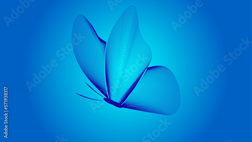 Concept of metaverse, virtual reality experience with abstract sphere, Shiny abstract butterfly futuristic wave vector illustration eps10 lines technology backgound