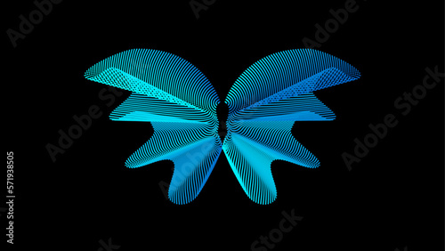 Concept of metaverse, virtual reality experience with abstract sphere, Shiny abstract butterfly futuristic wave vector illustration eps10 lines technology backgound