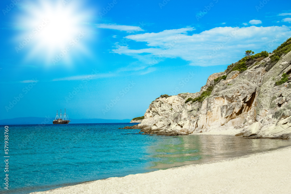 Beautiful sea of Greece at the coast