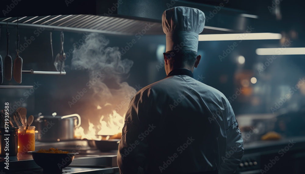 Gourmet chefs in uniform cook in the kitchen. Generative AI Gourmet chefs in uniform cook in the kitchen. Generative AI