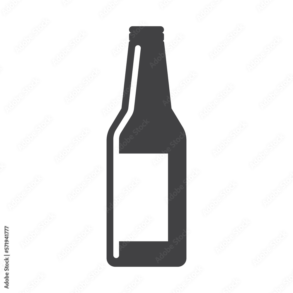 glass bottle, solid icon