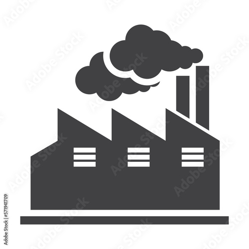 factory with smoke solid icon