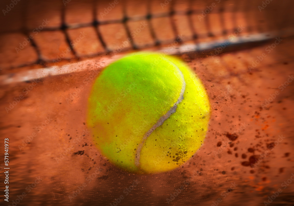 tennis ball on a tennis court