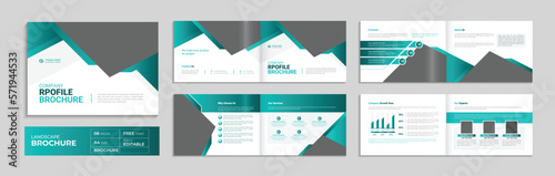 Landscape corporate brochure company profile template annual report cover layout, minimal business brochure a4 page template design	