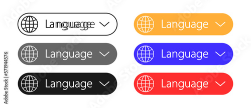 Switch language line icon. Information, website button, communication, select, choose, planet, english. Technology concept. Vector line icon for Business and Advertising