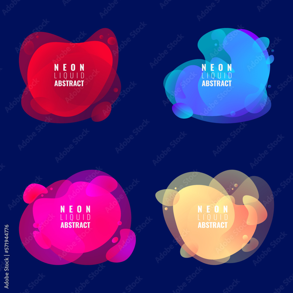 the group of four flat neon colorful abstract ellements the group of four flat neon colorful abstract ellements