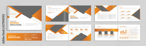 Landscape corporate brochure company profile template annual report cover layout, minimal business brochure a4 page template design	