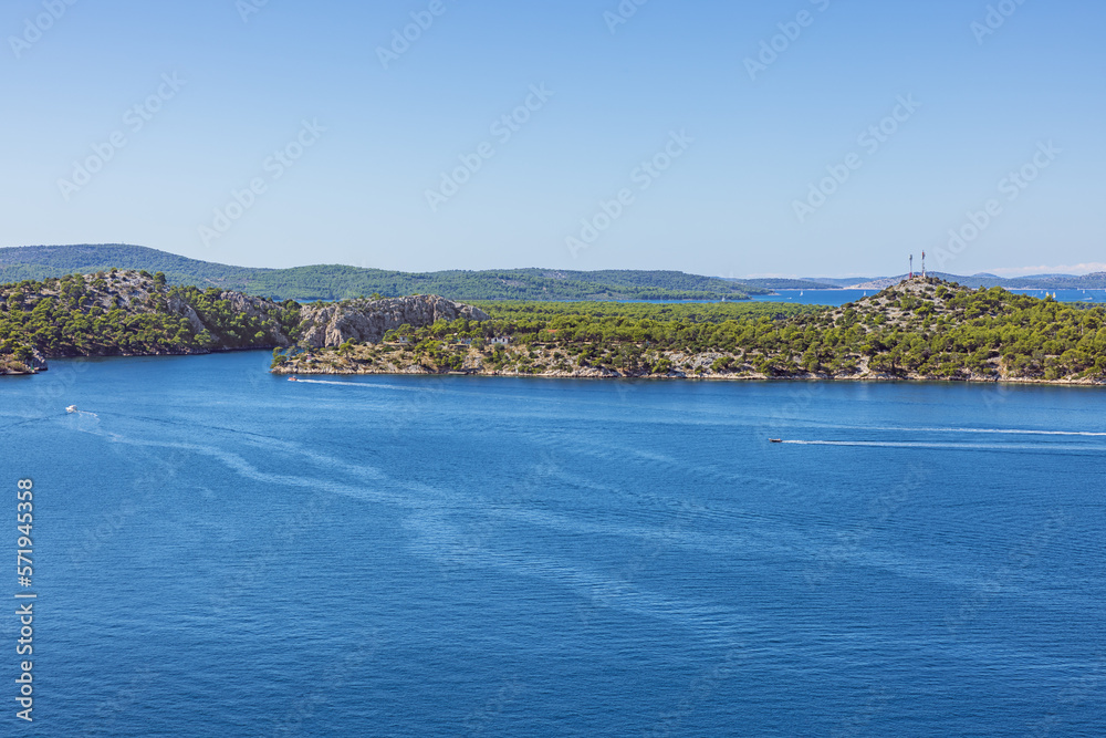 Sibenik's access to the Adriatic Sea, seen from St. John's fortress