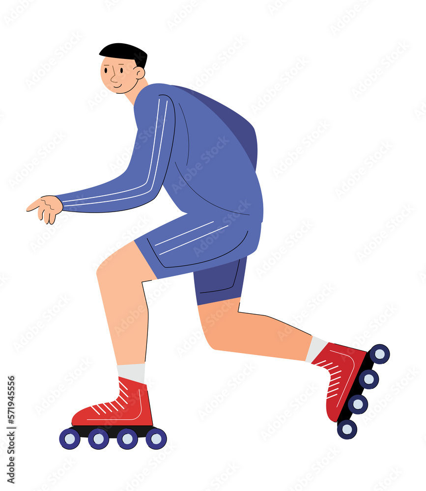 character people with roller skate

