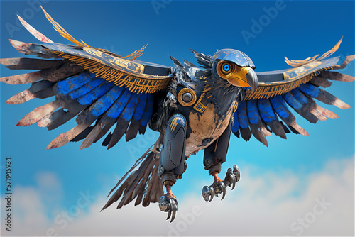Robot animal kingdom. Robot eagles in the sky