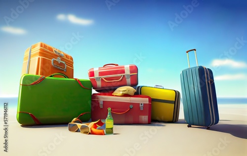 Beach vacation with a pile ...
