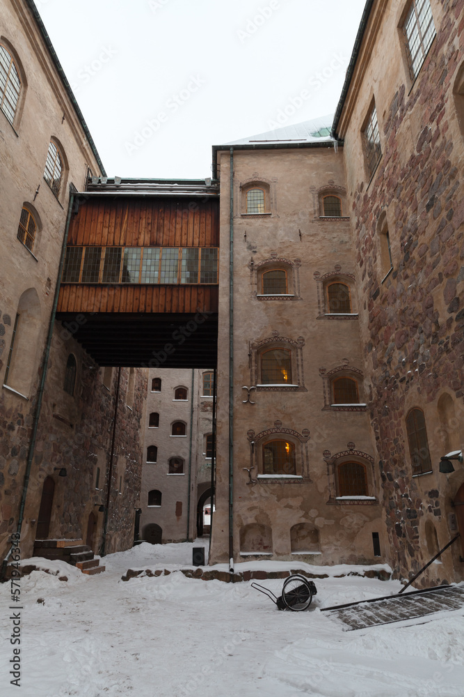 Fototapeta premium Turku Castle courtyard, vertical photo