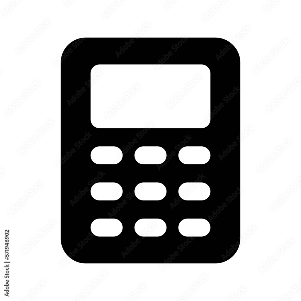 Black calculator line icon. Math, algebra, plus, minus, accounting, bookkeeping, school, education, phone future. Vector line icon isolated on white background Black calculator line icon. Math, algebra, plus, minus, accounting, bookkeeping, school, education, phone future. Vector line icon isolated on white background