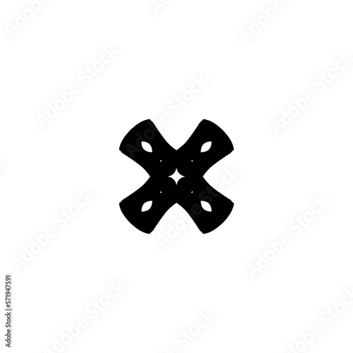 X icon. Simple style danger poster background symbol. X brand logo design element. X t-shirt printing. vector for sticker.