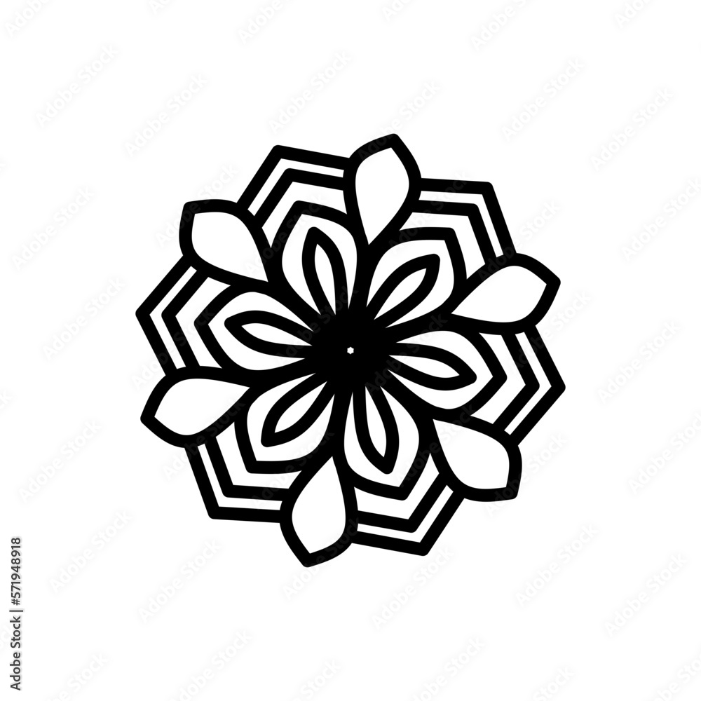 Black Flower Mandala 