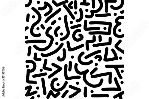 Abstract Hand draw Geometric Memphis Pattern